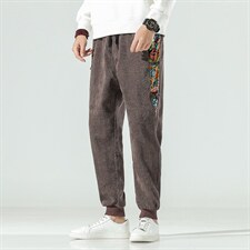 秋冬季灯芯绒风长裤九分裤电商A057-K153-P40（控78），男装休闲裤，电商A057B