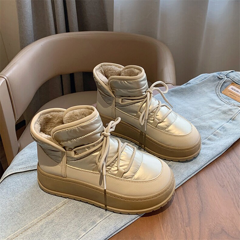 X4540-100加绒高帮雪地靴女2024冬季新款韩版休闲鞋棉鞋，女鞋长靴，星座1407-3