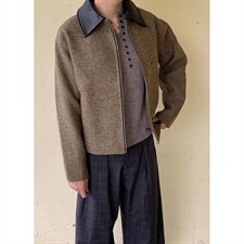 结构剪裁毛呢夹克男秋冬季高级感休闲短宽翻领呢子外套JF823，男装夹克，星座1116A（原606A-3）