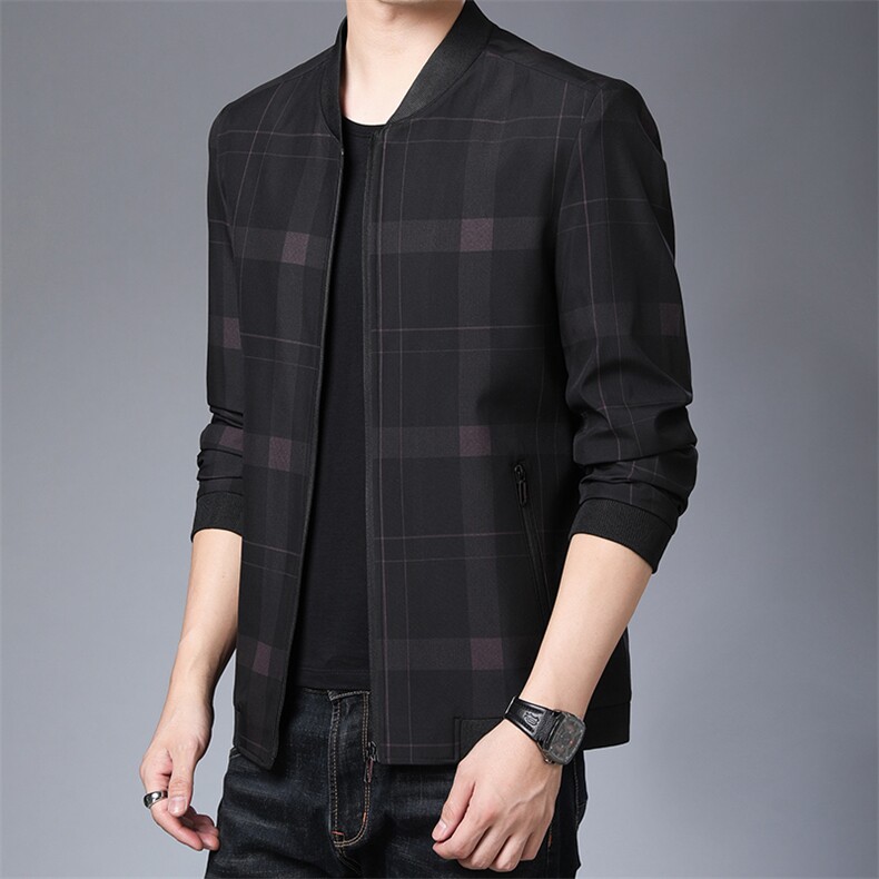 2023男装新款中老年夹克棒球服开衫休闲薄款外套爸爸春装上衣服,男装夹克,电商B212（原钱塘6029）