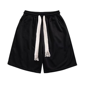 潮牌简约编织抽绳运动短裤男ins夏季宽松休闲情侣五分裤DK6802-25图片