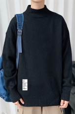 M18045-P45加绒款-P65半高领毛衣男士大码针织衫男毛线衣男，男装针织衫/毛衣，电商A040