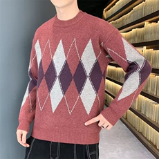 MM436-P52韩版潮流宽松港风慵懒加厚针织毛衣外套，男装针织衫/毛衣，星座617A-2