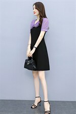 2021夏季新款时尚优雅气质减龄花边领修身显瘦连衣裙，女装连衣裙，涵亦佰惠