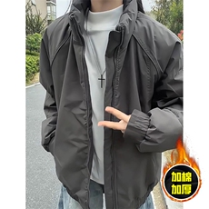 现货美式高街休闲棉衣夹克三防立领纯色户外工装加厚棉服外套，男装夹克，电商A486