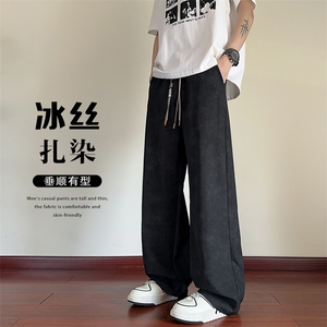特批P30无差价25夏季新款冰感冰丝复古扎染舒适大码休闲裤男K5980图片