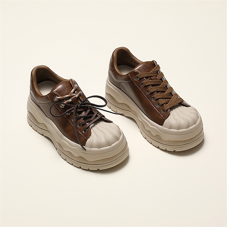 Montagut/梦特娇贝壳头真皮小白鞋女增高厚底轻休闲板鞋，女鞋休闲鞋，上品集物