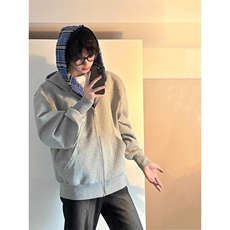 04秋冬新款潮牌时尚夹两件格子拼接上衣外套-WT210-网络图，女装短外套，星座1002-2