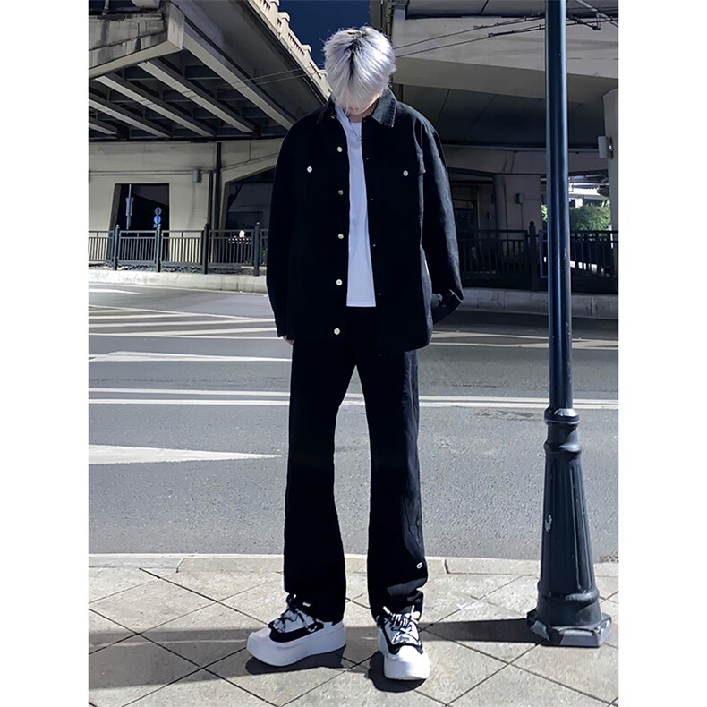 B221美式ins高街暗黑小众个性铆钉小脚牛仔裤LK23142-P65控88,男装牛仔裤,电商B221