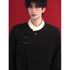 新中式西装外套男年轻人风中山装西服穿搭夹克W1045网络图，男装夹克，星座1116A（原606A-3）