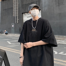 B239-1079-P25美式宽松恶魔眼落肩袖短袖T恤青少年，男装T恤，星座514-2(原B239)
