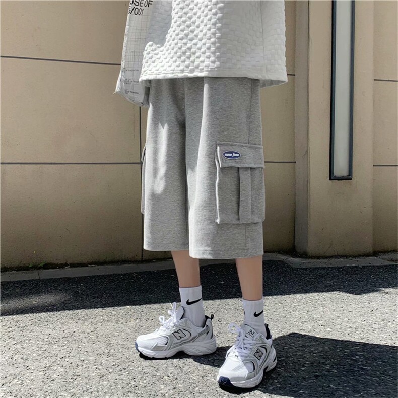 七分裤男夏季宽松炸街工装短裤潮流ins痞帅休闲运动中裤DK873-p28，男装牛仔裤，星座1008-2