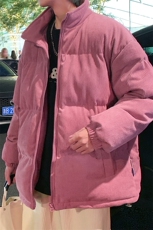 冬季加绒加厚立领大码棉衣青少年男女纯色休闲棉服外套6223-P100，男装棉衣，电商A441-1