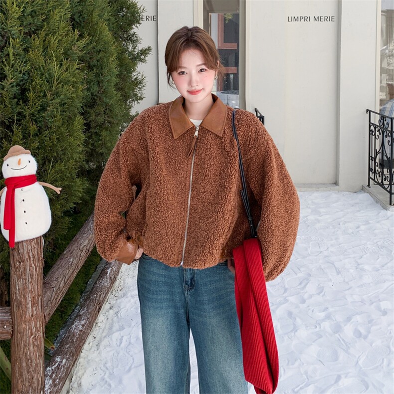 新款冬季羊羔毛外套2607—P195--K279,女装短外套,2C253