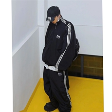 三条杠夹克外套休闲长裤运动套装衣H1003P78裤KH123P58(网图），男装夹克，电商A341