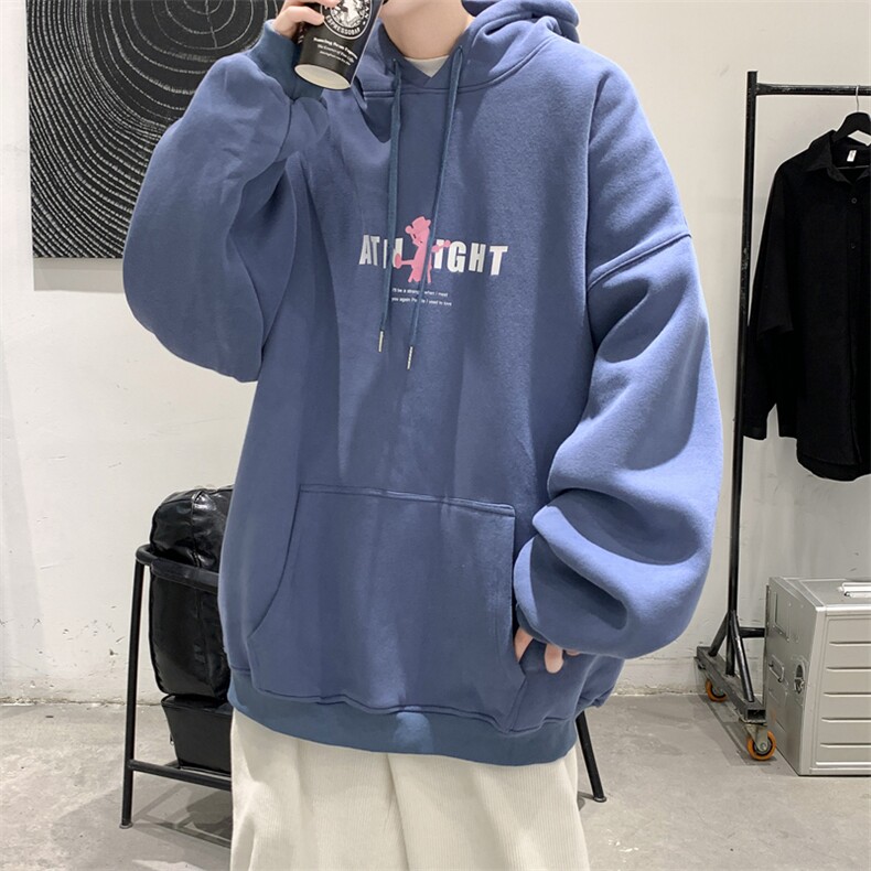 秋冬韩版卡通字母长袖连帽卫衣上衣外套B208-WY1007-P50控68,男装卫衣,电商B208