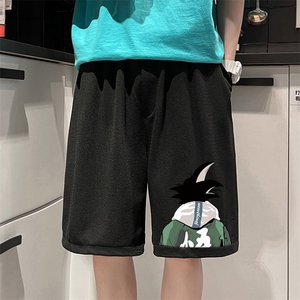 MK37005-P15 冰丝短裤男士大码宽松休闲五分裤男运动中裤 港风图片