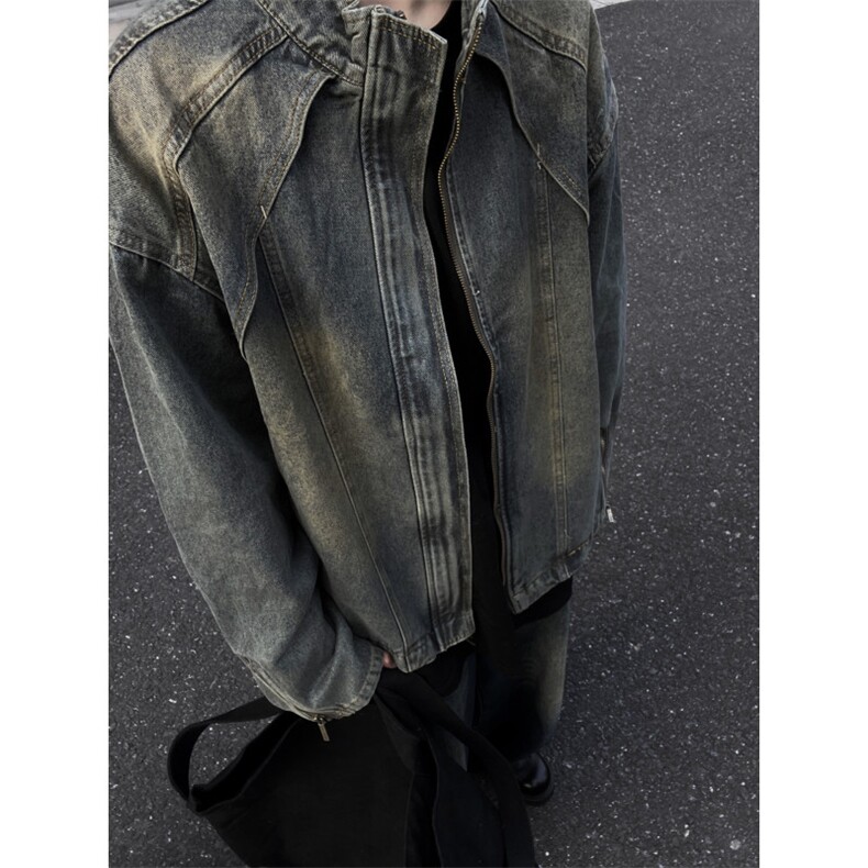 【有货】cleanfit水洗做旧短款牛仔外套美式工装夹克JK03LL-特P78,男装夹克,星座1007（原301D）