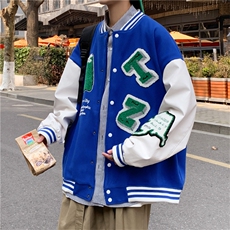 外套男潮牌百搭休闲宽松夹克oversize棒球服2023新款JK08825-P65，男装夹克，星座308B-1