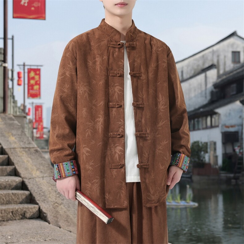 男士衬衫外套灯芯绒夹克盘扣立领风XZ1512-2511-P55,男装夹克,星座1512