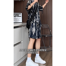 短袖衬衫男+短裤男潮流休闲套装男M-5XL大码TZ78719P50控98模特图，男装牛仔裤，星座226-1