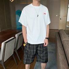 夏季男士短袖t恤套装纯棉半袖休闲韩版潮流帅气一套DS785T，男装T恤，电商A102