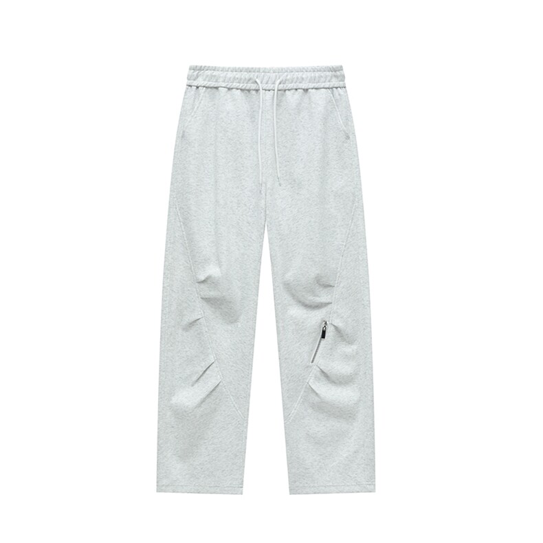 白底-褶皱伞兵卫裤男拉链设计感休闲裤子9006-P42图片
