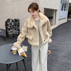 现货主推皮毛一体两面穿210-6396-185-K268，女装羊羔毛/颗粒绒，浙宝210（原浙宝191）