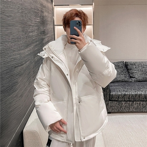 主推韩版羽绒服男士短款男女同款中青年创意加厚羽绒外套图片