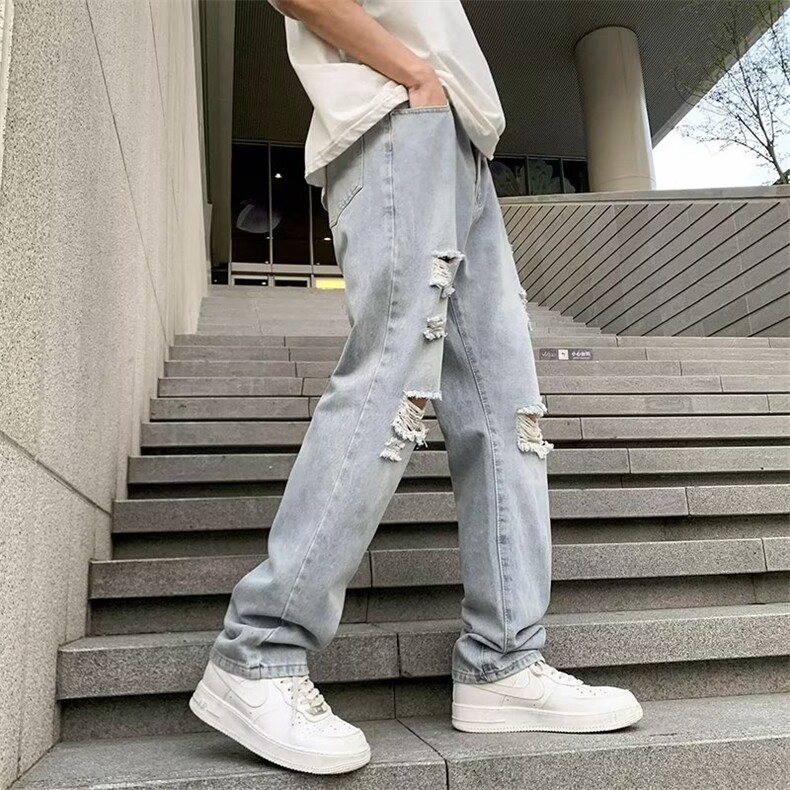 气质潮百搭男潮流新款时尚夏季慵懒日系牛仔裤N743P45,男装牛仔裤,星座1116-2