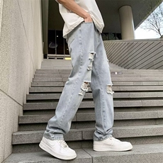 气质潮百搭男潮流新款时尚夏季慵懒日系牛仔裤N743P45，男装牛仔裤，星座1116-2
