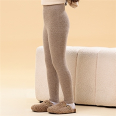 2025年秋季细条修身针织羊毛打底裤舒适休闲百搭保暖，童装裤子，群鹿羊绒
