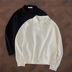 秋装新品海欧领卫衣男polo衫短款版宽松长袖外套H1119特P48，男装Polo衫，电商A341