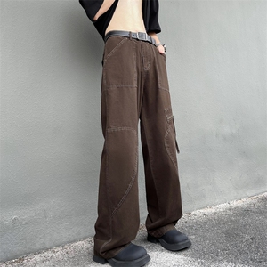 美式复古工装裤潮牌高街vibe宽松直筒休闲阔腿裤男女K1588-P60图片