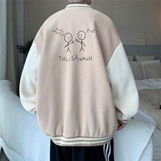 摇粒绒棒球服男大码开衫卫衣男夹克BF86302-P65，男装夹克，电商A040