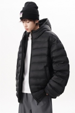 现货新款排骨羽绒服男士短款白鸭绒连帽外套225-2-Y215-P198，男装羽绒服，星座225-2