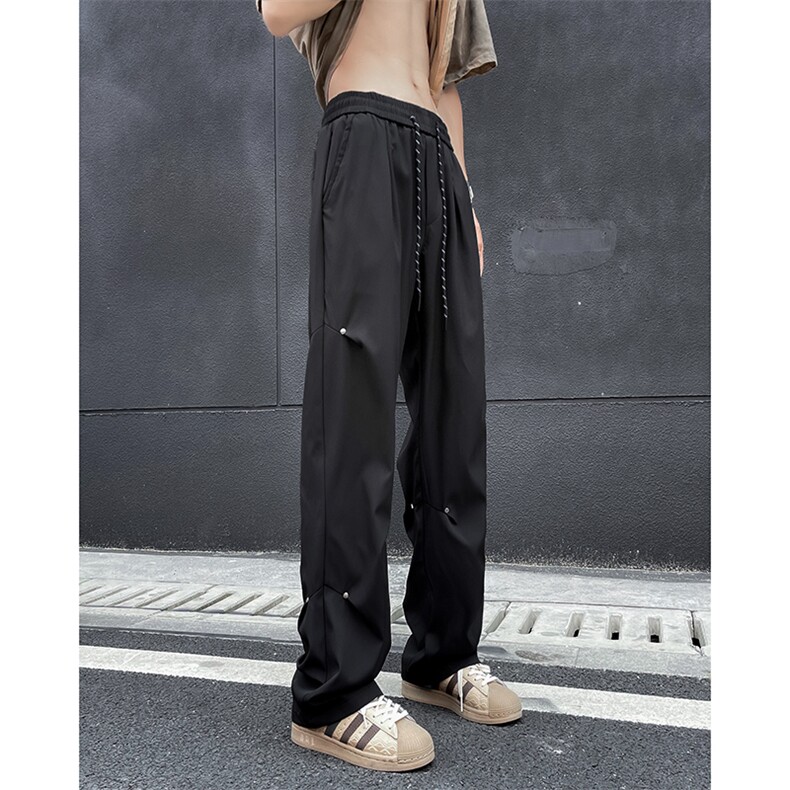 新款美式休闲裤男夏季潮牌宽松铆钉设计直筒伞兵工装裤28555-p40,男装休闲裤,星座1008