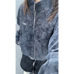 特批50 数据款飞行夹克双拉链小标设计感教练翻领PU皮外套JK3050图片