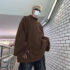 摇粒绒卫衣男秋冬季半高领日系宽松休闲打底衫毛衣套装潮，男装卫衣，星座716-2