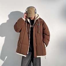 冬季格子男士棉袄加厚棉衣潮流连帽字母潮流棉服A266-WMY2311-P75，男装棉衣，电商A266