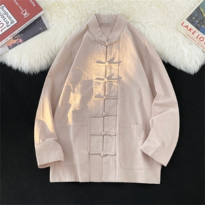 春秋棉麻复古青年汉服风唐装男女新中式外套中山装C04524-P45图片
