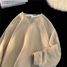 XZ809A/TTT1/P35/控48美式V领肌理感百搭长T恤卫衣，男装T恤，星座809A(原222-1)