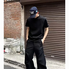[网图]2026夏季拼接短袖T恤美式正肩男女X64112-TP14不，男装T恤，电商A102