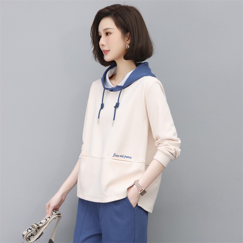 时尚宽松连帽卫衣女秋冬季新款韩版百搭显瘦长袖上衣外套潮,女装卫衣/绒衫,依恋蒂丝