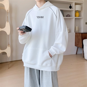 华棉内景秋冬ins韩版线条连帽卫衣男时尚宽松WY00667/P50加绒P55图片