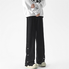 现货美式高街宽松直筒休闲排扣开衩牛仔裤男K5819-P55控78，男装牛仔裤，星座205