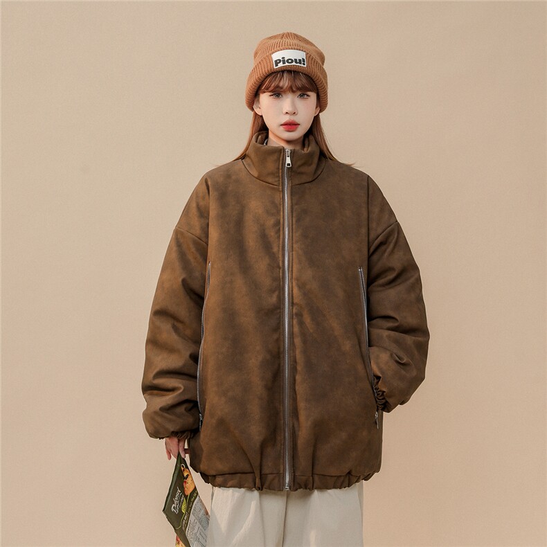 1PU皮复古做旧双侧金属拉链大码M-5XL加棉棉衣男MY77092P130控198,男装棉衣,星座226-2
