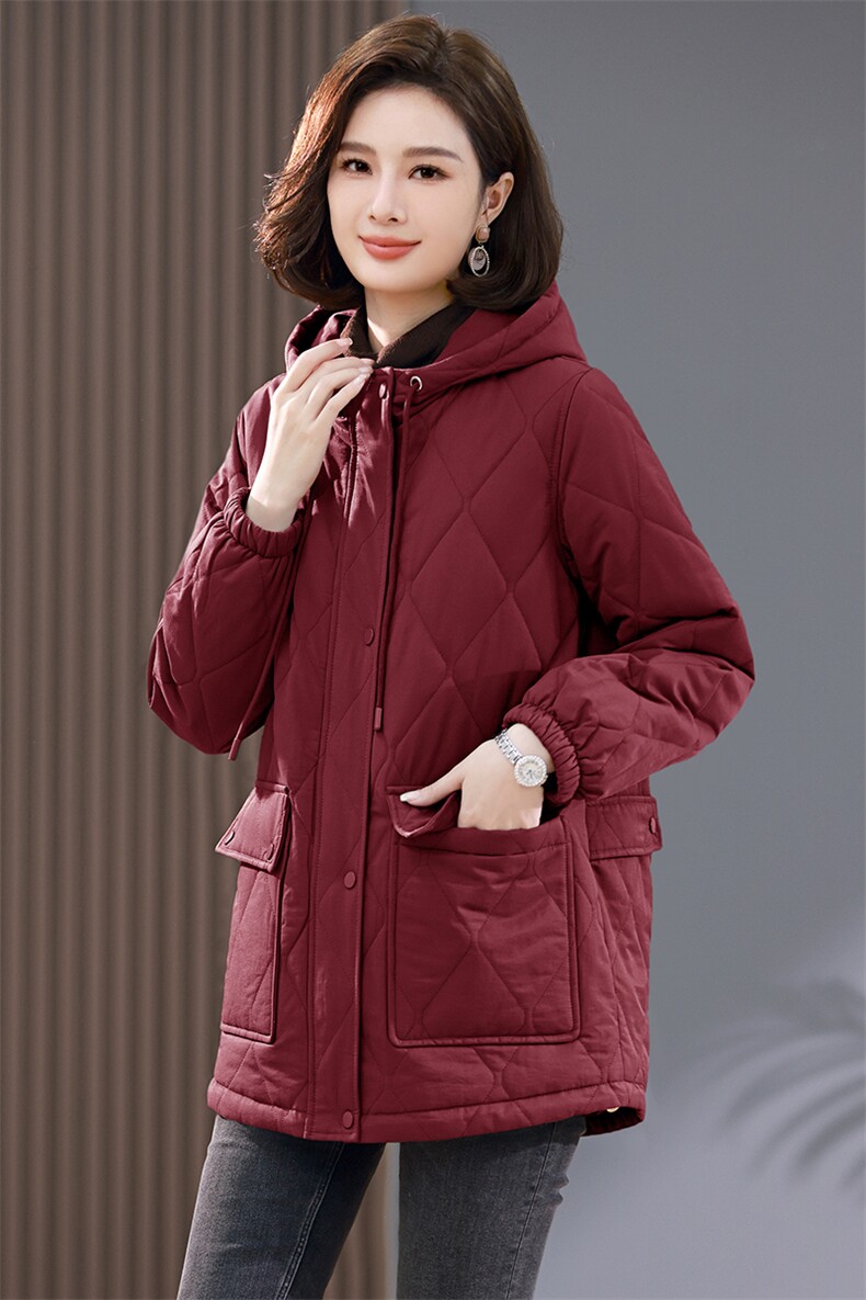 时尚百搭女士棉服外套保暖显瘦中长款羽绒棉衣冬季潮流单品,女装棉衣/棉服,韩派