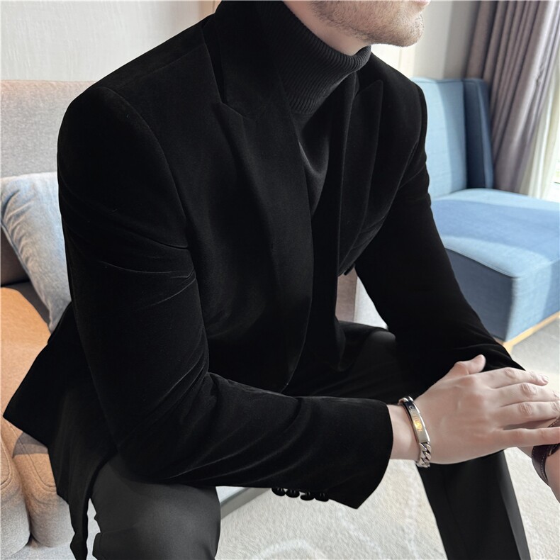 秋冬厚款金丝绒面料双排扣西服上衣结婚礼服西装外套DX947-P158,男装西服套装,电商A213