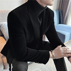 秋冬厚款金丝绒面料双排扣西服上衣结婚礼服西装外套DX947-P158，男装西服套装，电商A213